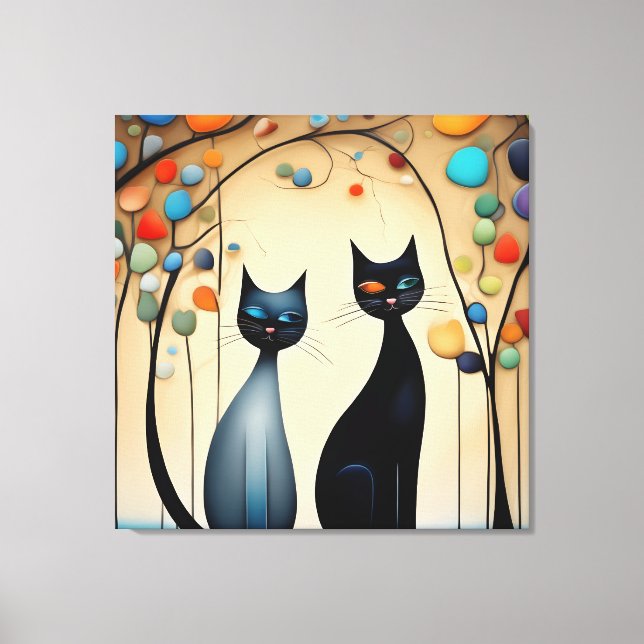  Two Charming Cats Canvas Print (Front)