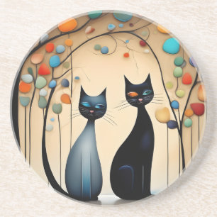  Two Charming Cats Coaster