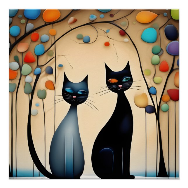  Two Charming Cats Poster (Front)