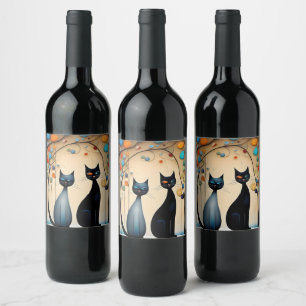 Two Charming Cats Wine Label