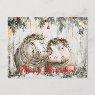 Two Cheerful Hippos Postcard