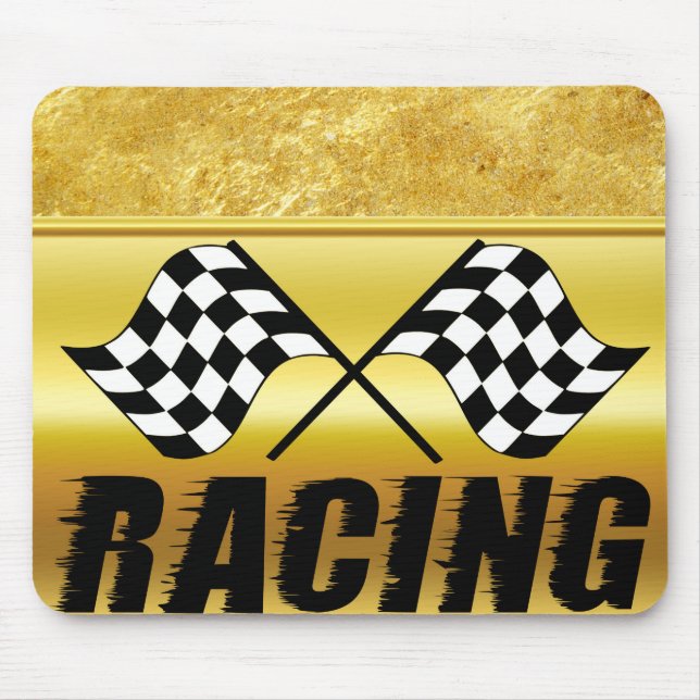 Two chequered racing flags for the competition win mouse pad (Front)