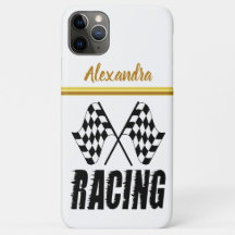 Two chequered racing flags gold foil Stripe 11