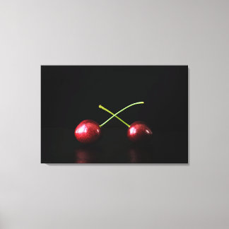 Two Cherries 36x24 (90x60cm) waccna Canvas Print