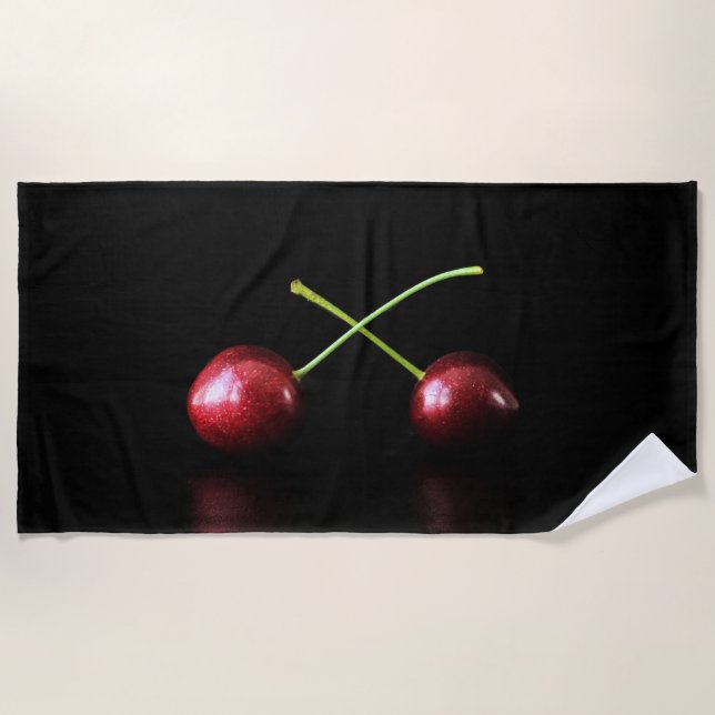 Two Cherries btcna Beach Towel (Front)