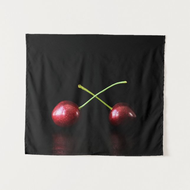 Two Cherries wtcna Tapestry (Front (Horizontal))