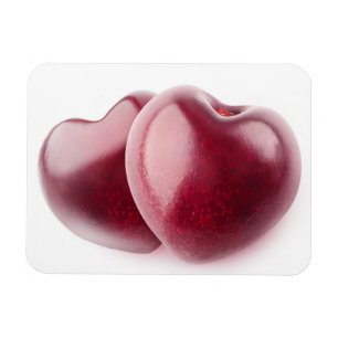 Two cherry hearts magnet
