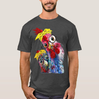 two Chicken with bandanna headband and glasses T-Shirt