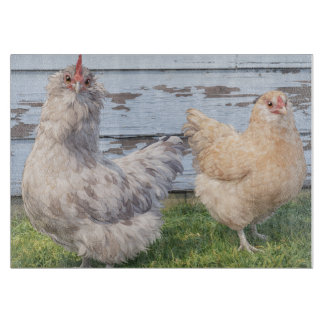 Two Chickens Cutting Board  Farmhouse Style