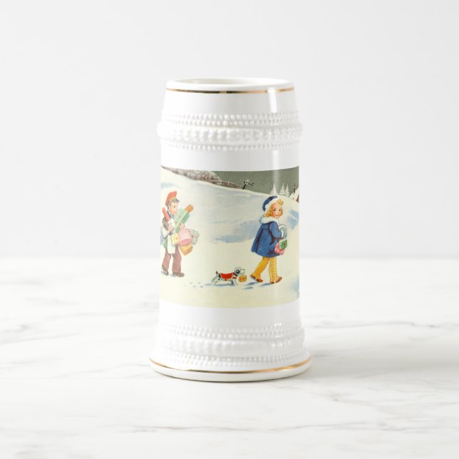 Two children and a dog beer stein (Center)