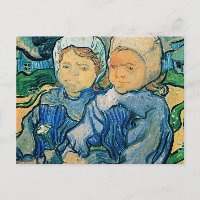 Two Children Van Gogh Fine Art Postcard (Front)