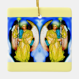 Two Christmas angels Ceramic Ornament