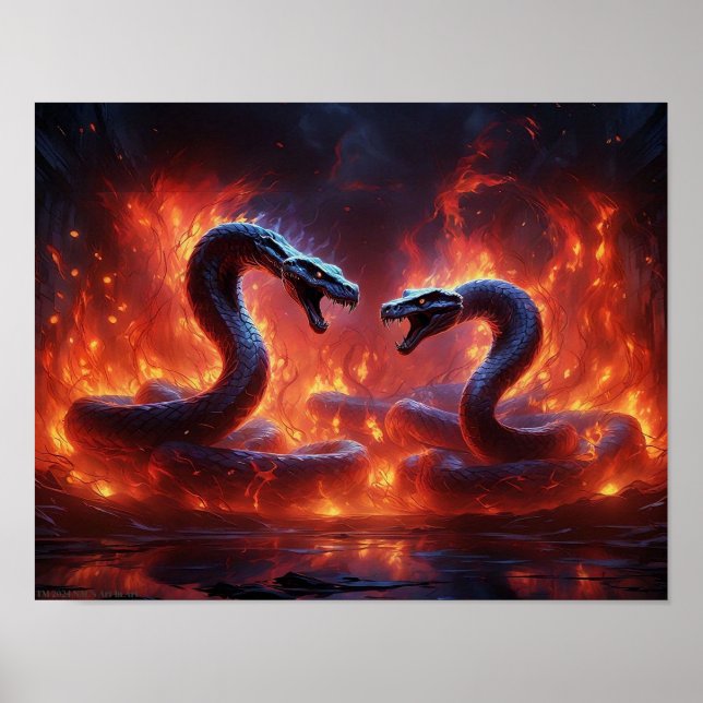 Two Cobras In Hell (14 x 11) Poster (Front)