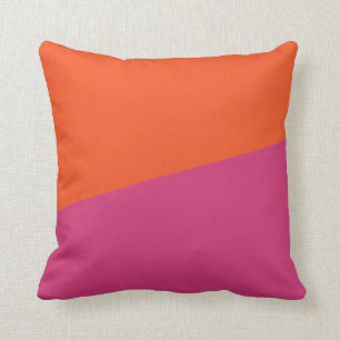 TWO-COLORED ORANGE AND CERISE   PILLOW