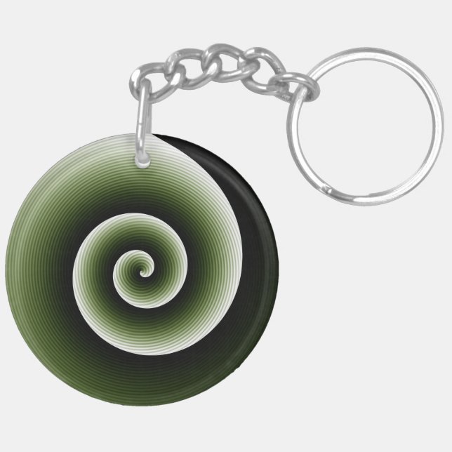 Two Colored Spiral Art Key Ring (Back Right)