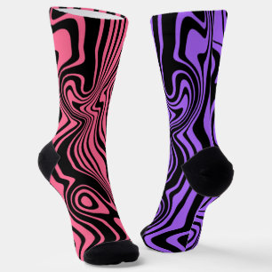 Two Colos Socks Wavy Striped - Choose Colours
