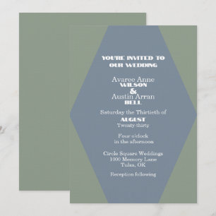 Two Colour Blue and Green Diamond Shape Wedding