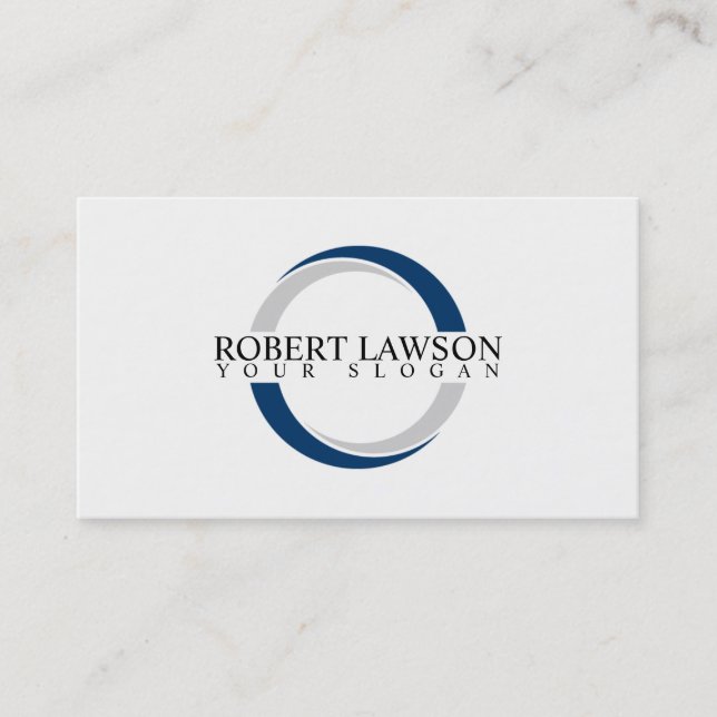 Two colour circle logo with your text inside business card (Front)