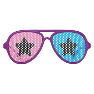 Two Colour Lens Pink & Blue Star Aviator Sunglasses