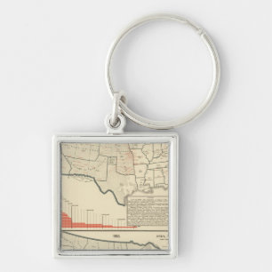 Two colour lithographed maps of United States Key Ring