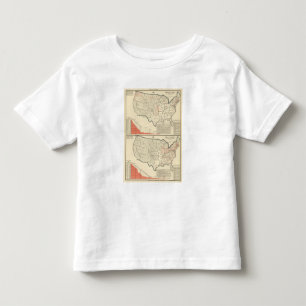 Two colour lithographed maps of United States Toddler T-Shirt
