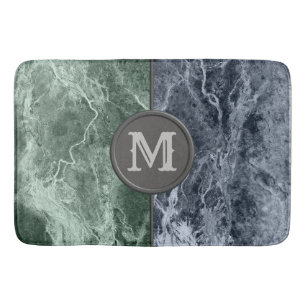 Two colour marble monogram - Pick your colours Bath Mat