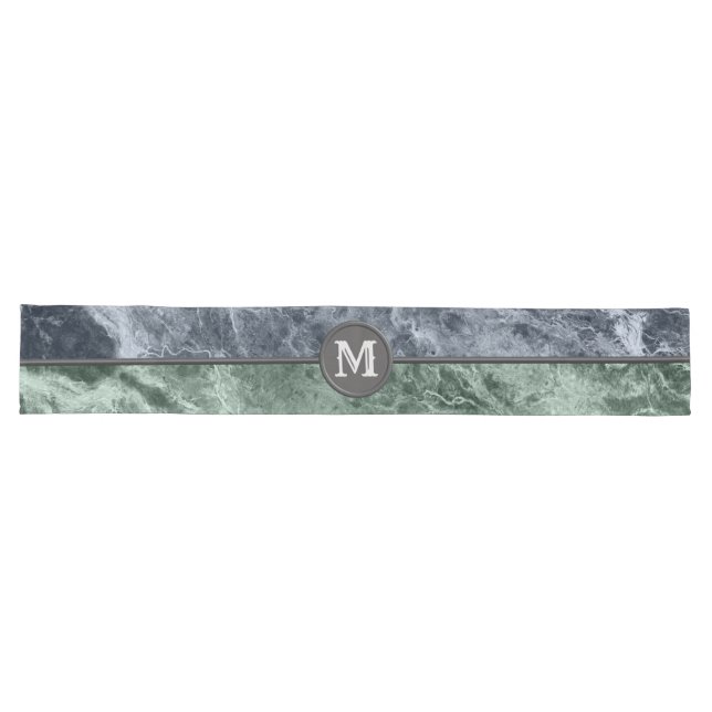 Two colour marble monogram - Pick your colours Long Table Runner (Horizontal)