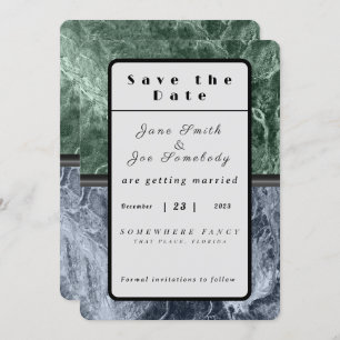 Two colour marble monogram - Pick your colours Save The Date