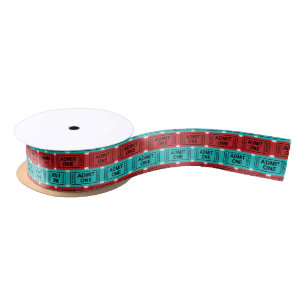 Two colour movie ticket pattern party ribbon satin ribbon