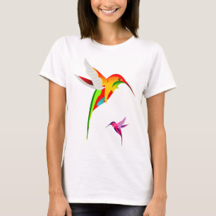 Two Colourful Flying Hummingbirds T-Shirt