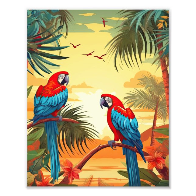 Two Colourful Parrots  Photo Print (Front)