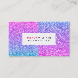 Two colours faux glitter geometric design business card