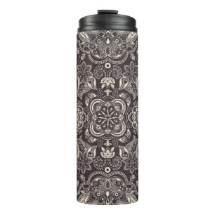 Two colours Vintage seamless pattern. Contour arab Thermal Tumbler