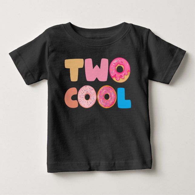 Two Cool 2nd Birthday Doughnut Theme 2 Year Old Gi Baby T-Shirt (Front)