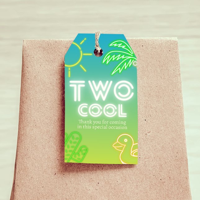 Two Cool 2nd Birthday Favour Tag (Two Cool 2nd Birthday Favor Tag)