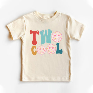 Two Cool 2nd Birthday Smile Face Natural  Toddler T-Shirt