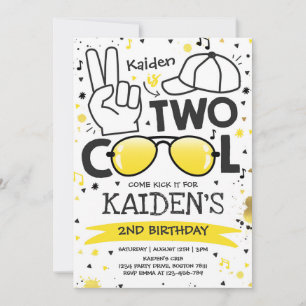 Two Cool Birthday Party I'm Two Cool 2nd Birthday  Invitation