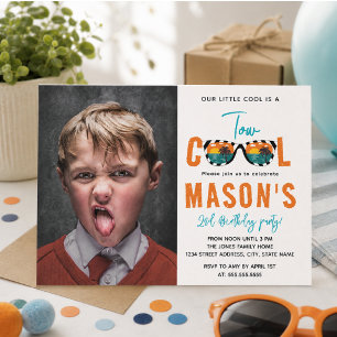 Two Cool Boy 2nd Birthday Party Invitation