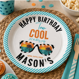 Two Cool Boy 2nd Birthday Party Paper Plate