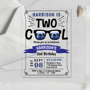 Two Cool Boys 2nd Birthday Acrylic Invitations