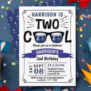 Two Cool Boys 2nd Birthday Invitations