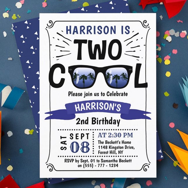 Two Cool Boys 2nd Birthday Invitations (Creator Uploaded)