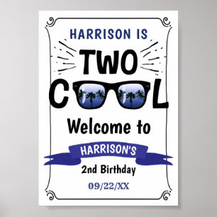 Two Cool Boys 2nd Birthday Welcome Sign