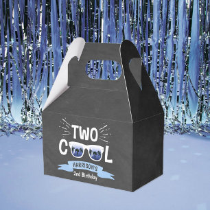 Two Cool Boys Chalkboard 2nd Birthday Favour Box