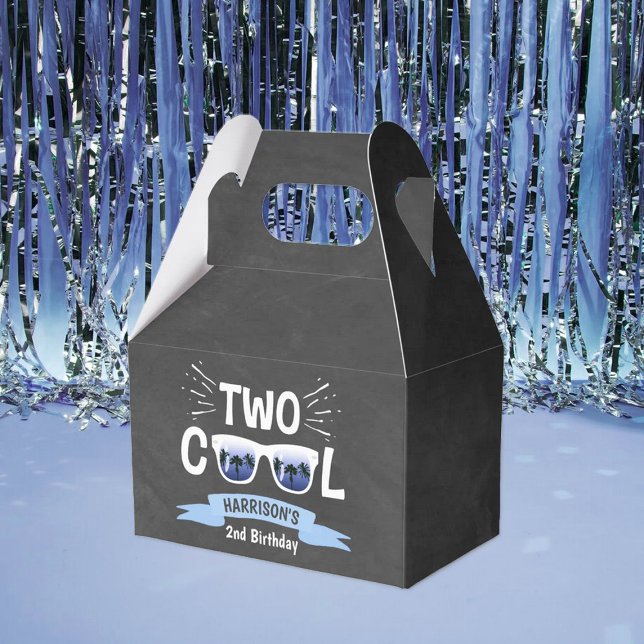 Two Cool Boys Chalkboard 2nd Birthday Favour Box (Creator Uploaded)