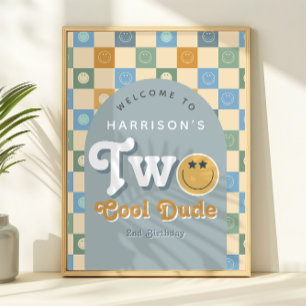 Two Cool Dude Boys 2nd Birthday Welcome Sign