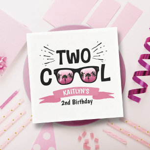 Two Cool Girls 2nd Birthday Napkin