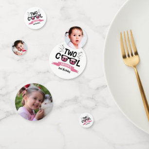 Two Cool Girls 2nd Birthday Party Photo Confetti