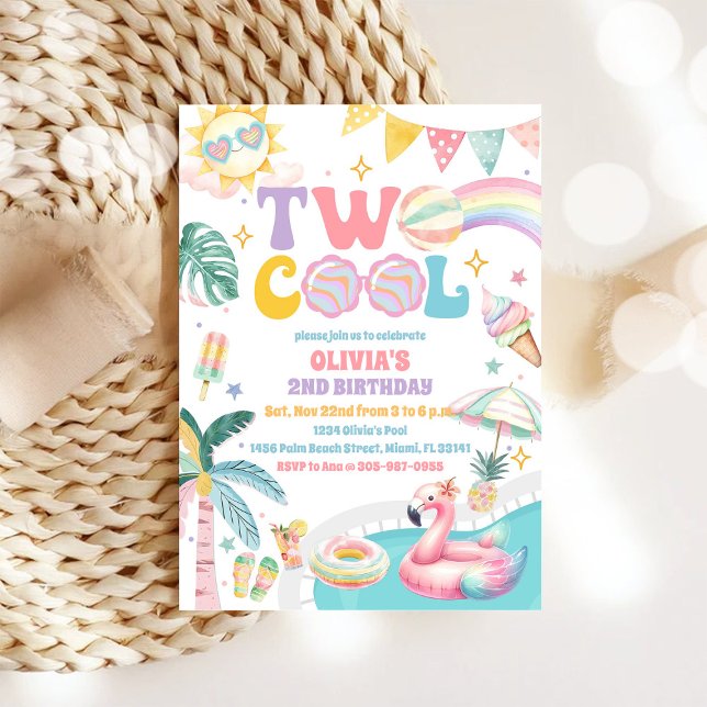 Two Cool Pool Birthday Invitation (Creator Uploaded)