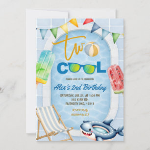 TWO COOL Popsicle Pool birthday party invitat Invitation
